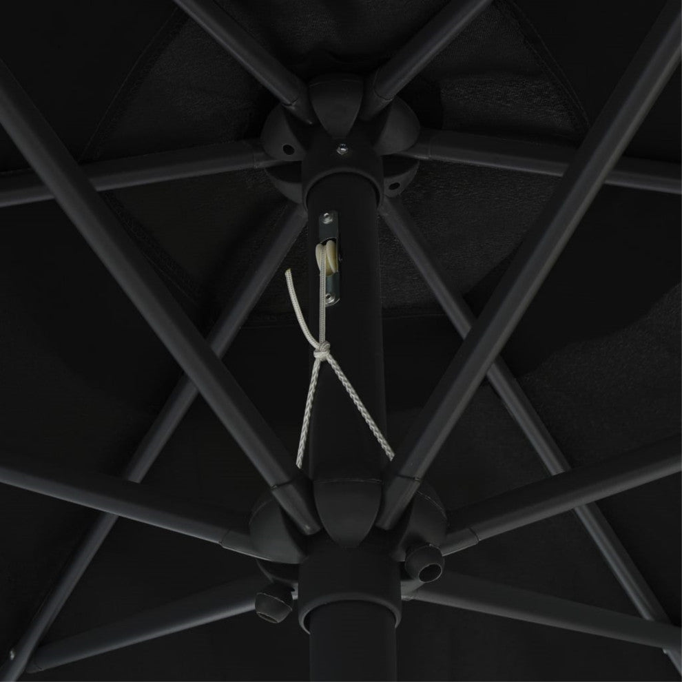 vidaXL Outdoor Parasol with Aluminum Pole 106.3"x96.9" Black
