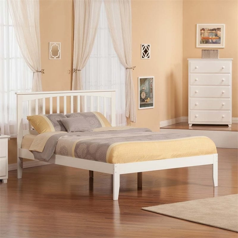 Mission Open Foot Bed, White, Queen
