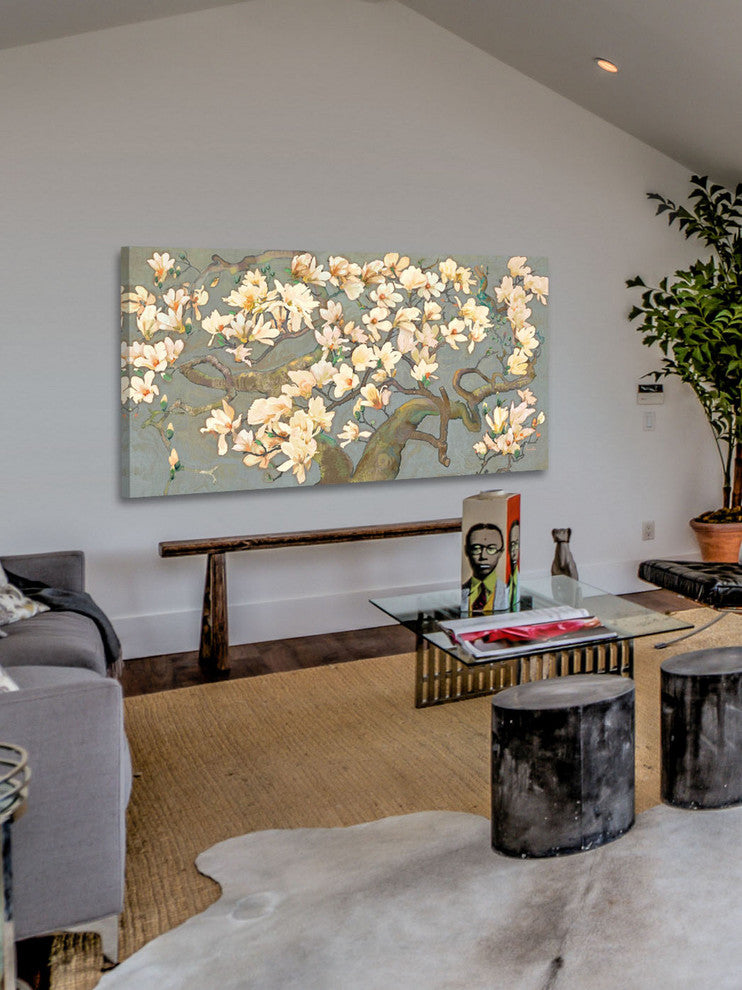 "Magnolia Branches IV" Painting Print on Canvas by Evelia