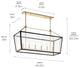 Delvin 44" 6 Light Chandelier With Clear Glass, Champagne Bronze and Black