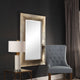 Ribbed Champagne Oversize 60" Wall Mirror, Silver Gold Textured Classic Large