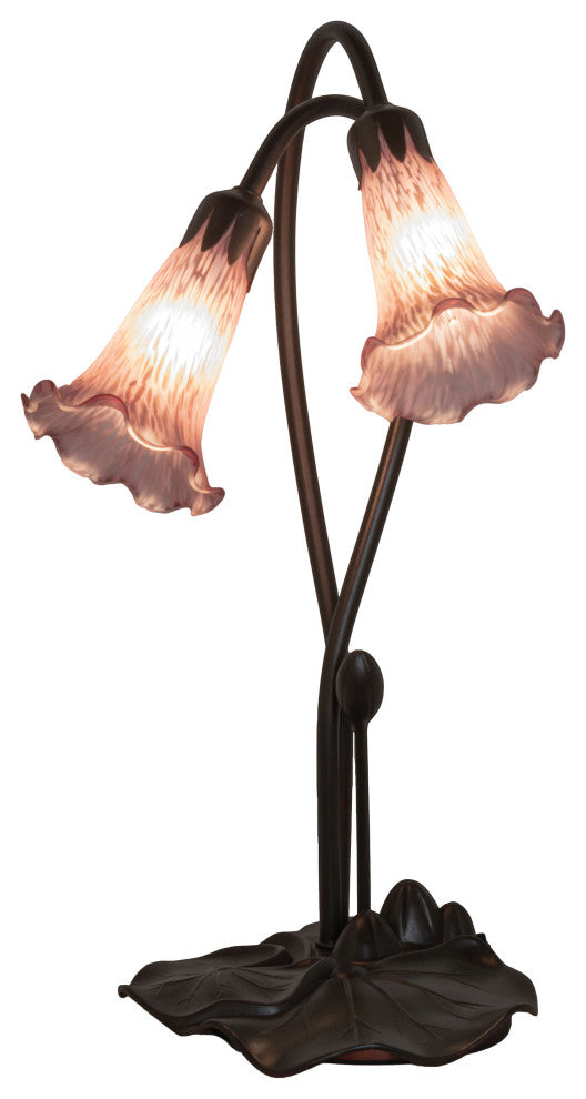 Meyda lighting 13209 16"H Lavender Pond Lily 2 Lt Accent Lamp