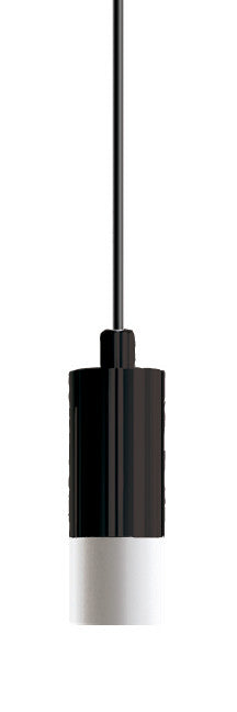Short Frosted Acrylic Light Guide Small Pendant 3W - Matte Black Socket