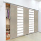 Blanched White-Alabaster 5-Panel Track Extendable Vertical Blinds 94"Hx58-110"W