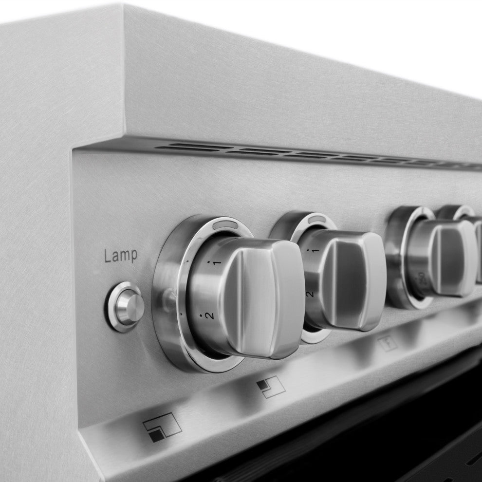 ZLINE 30" Induction Range, DuraSnow With a Black Matte Door RAINDS-BLM-30