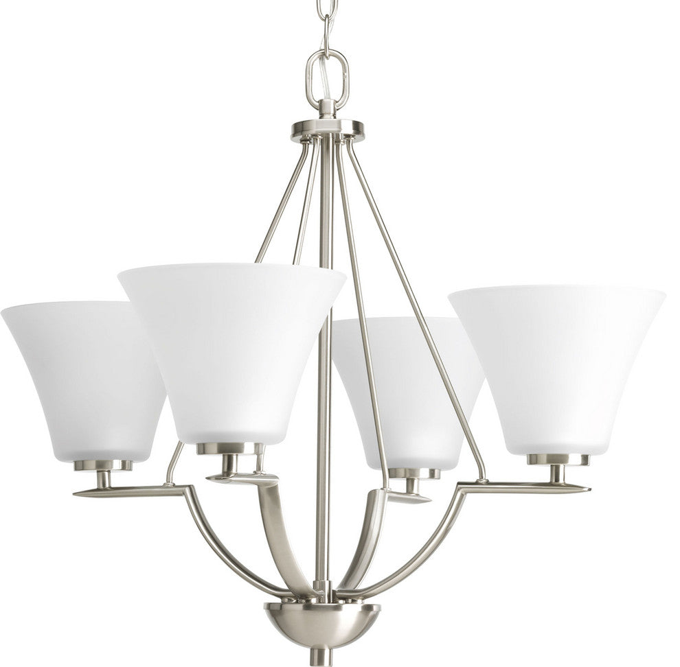 Bravo Collection 4-Light Chandelier, Brushed Nickel