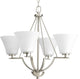 Bravo Collection 4-Light Chandelier, Brushed Nickel
