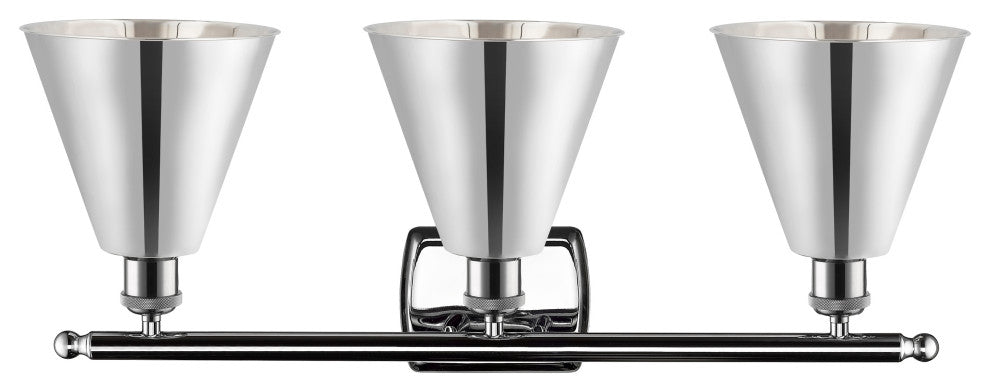 Ballston Cone Bath Vanity Light, Polished Chrome, Polished Chrome