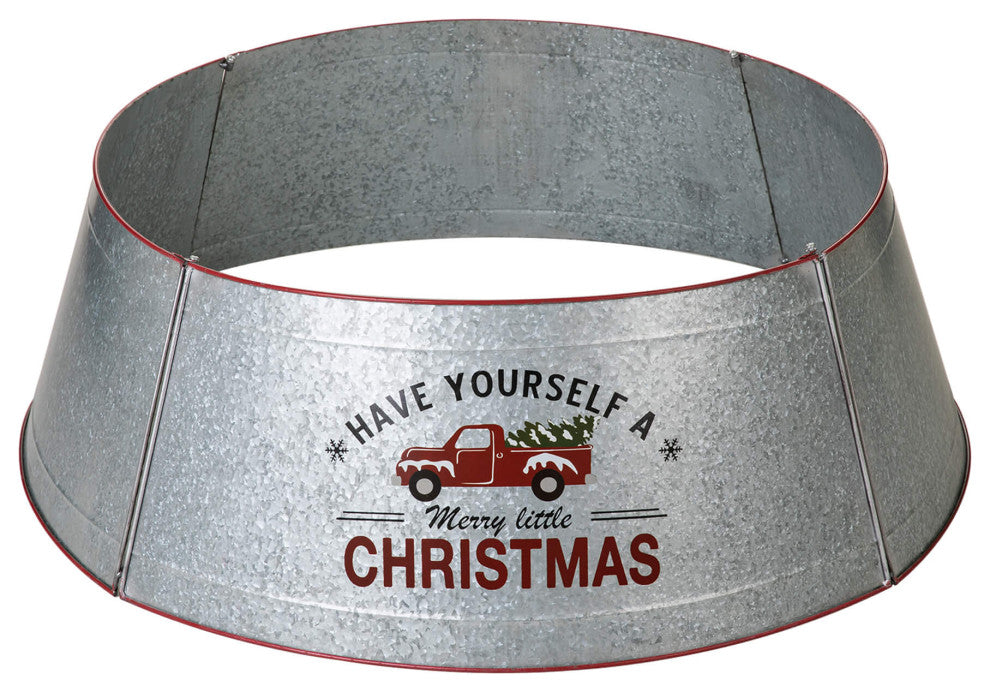 40.5"D Christmas Galvanized Metal Truck Tree Collar