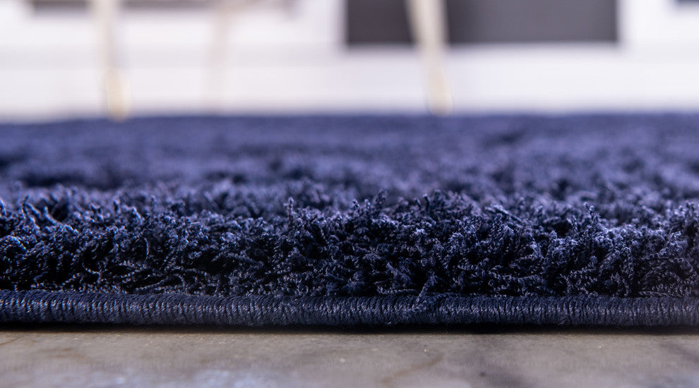 Unique Loom Navy Blue Traditional Trellis Shag 5' 0 x 8' 0 Area Rug