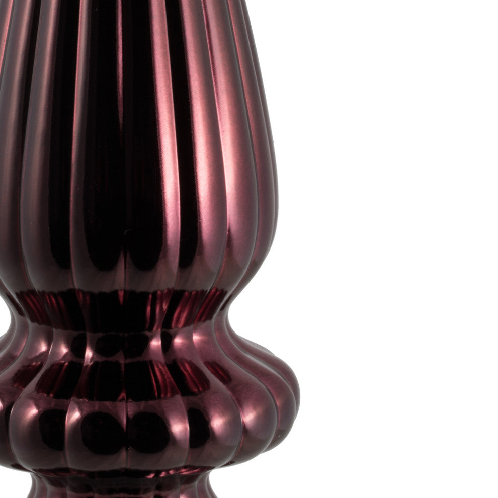 14" Finial Drop Christmas Ornament , Burgundy, 14"