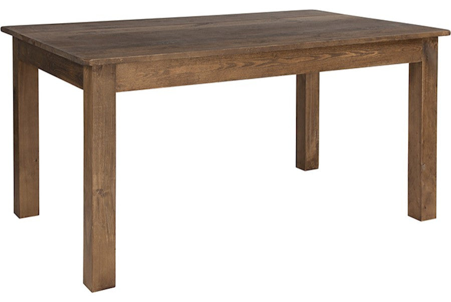 60"x38" Rectangular Antique Rustic Solid Pine Farm Dining Table