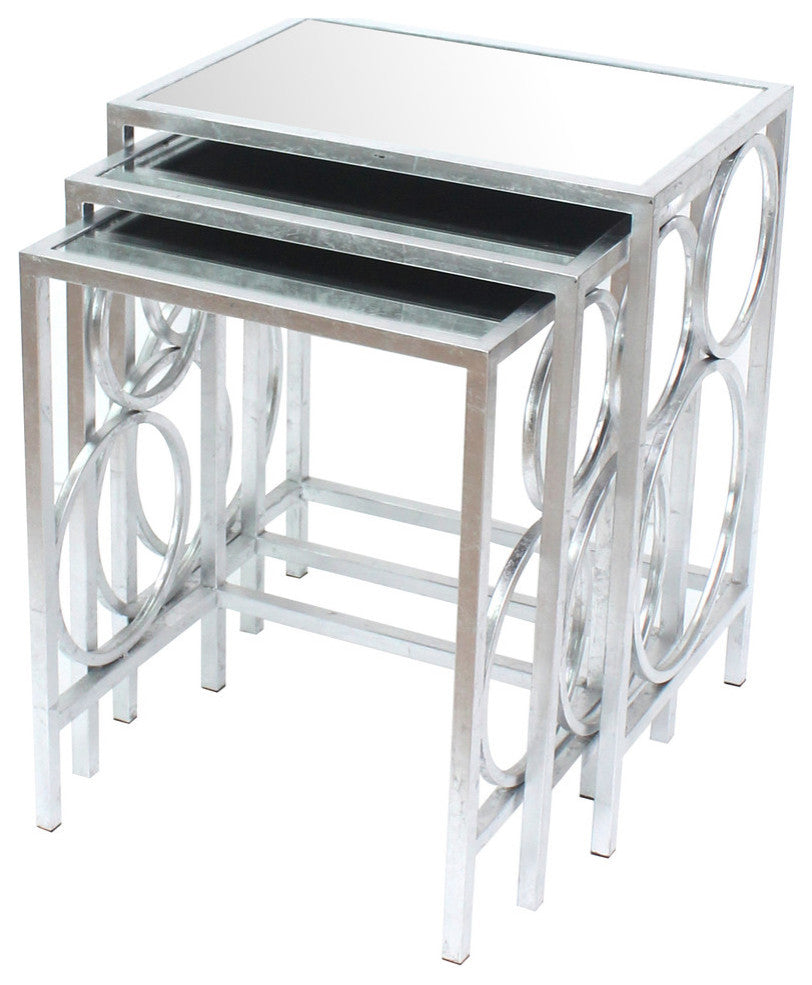 Silver 3 Piece Nesting Table Set