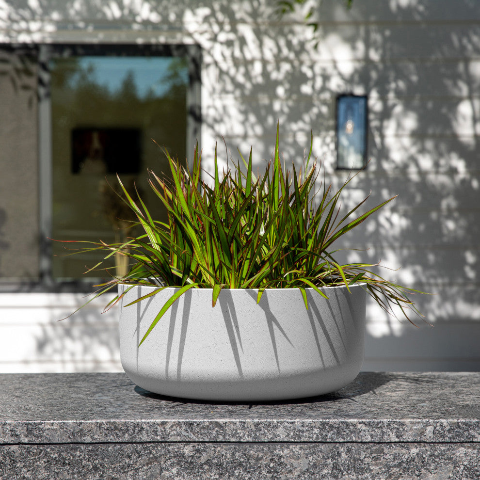 Pure Series Kona Bowl 14" Planter, White, 1 Pack