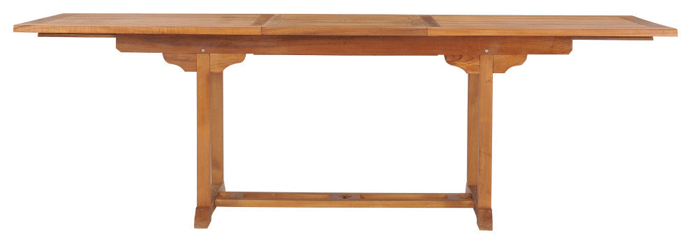 Teak Wood Kasandra Rectangular Outdoor Patio Extension Dining Table