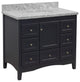Abbey 42" Bathroom Vanity, Marine Gray, Carrara Marble