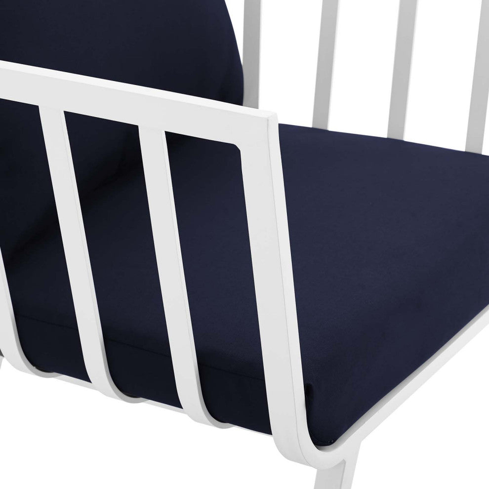 Riverside 4 Piece Outdoor Patio Aluminum Set - White Navy