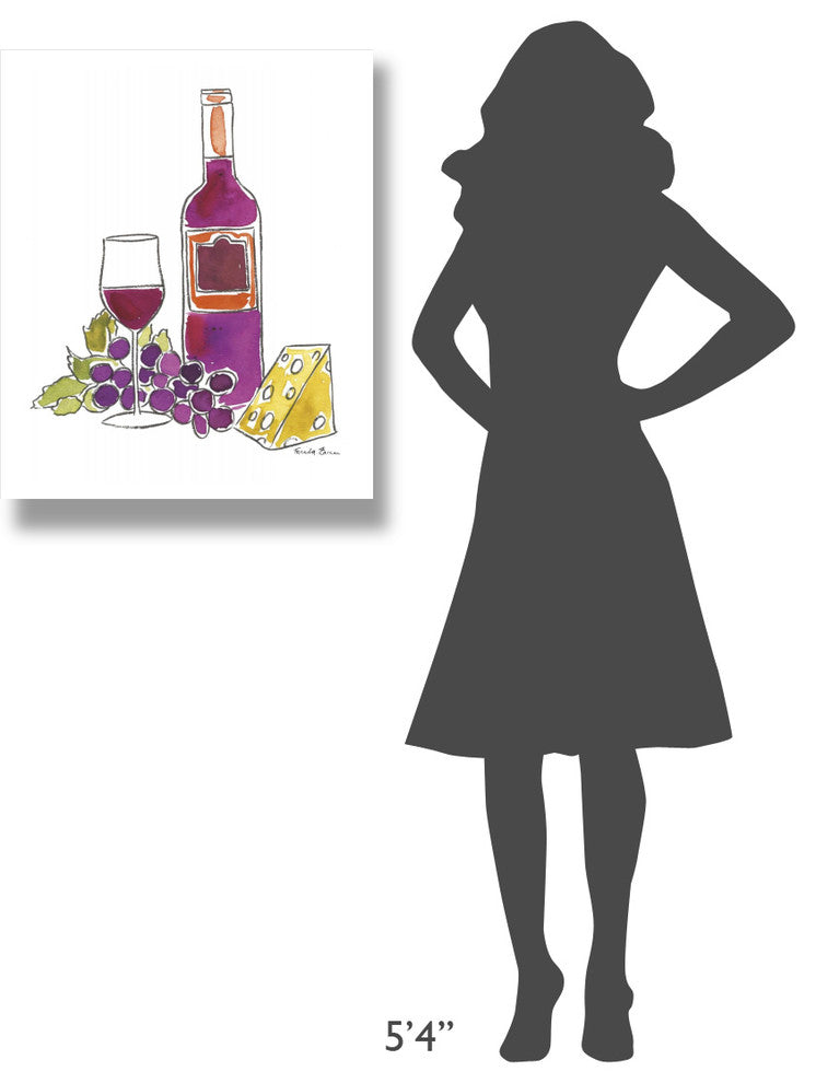 "Wine Time III" Digital Paper Print by Farida Zaman, 24"x30"