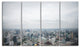 Panoramic Aerial View of Big City, Landscape Canvas Art Print, 48"x28", 4 Panels
