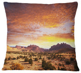 Land With Thick Clouds At Sunset African Landscape Throw Pillow, 18"x18"