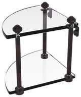 Southbeach Two Tier Corner Glass Shelf, Venetian Bronze