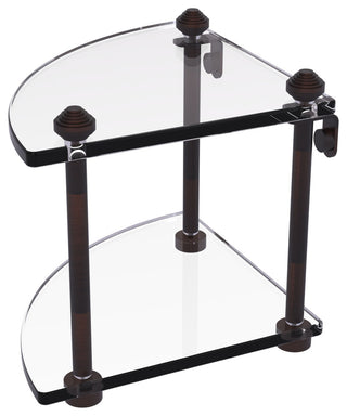 Southbeach Two Tier Corner Glass Shelf, Venetian Bronze