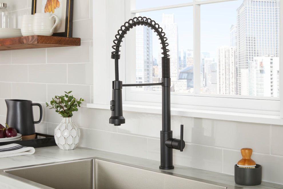 Parma 1H Pre-Rinse Pull-Down Kitchen Faucet 1.75gpm, Satin Black
