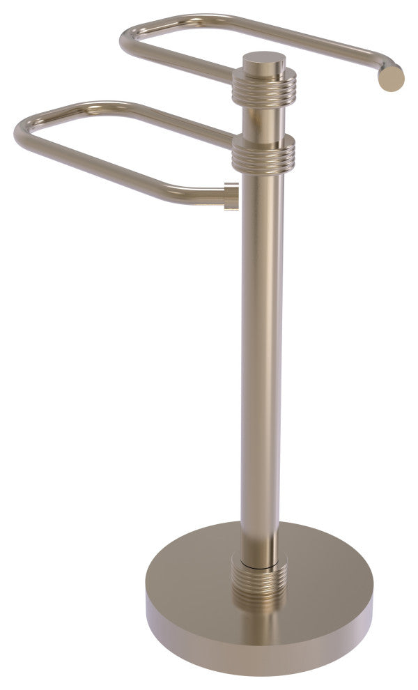 Free Standing Two Arm Guest Towel Holder, Antique Pewter