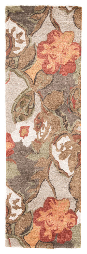Jaipur Living Petal Pusher Handmade Floral Light Gray/Multicolor Area Rug, 2'6"x