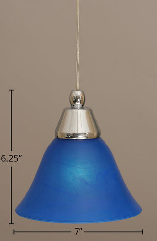 Cord Mini Pendant, Chrome/Blue Italian
