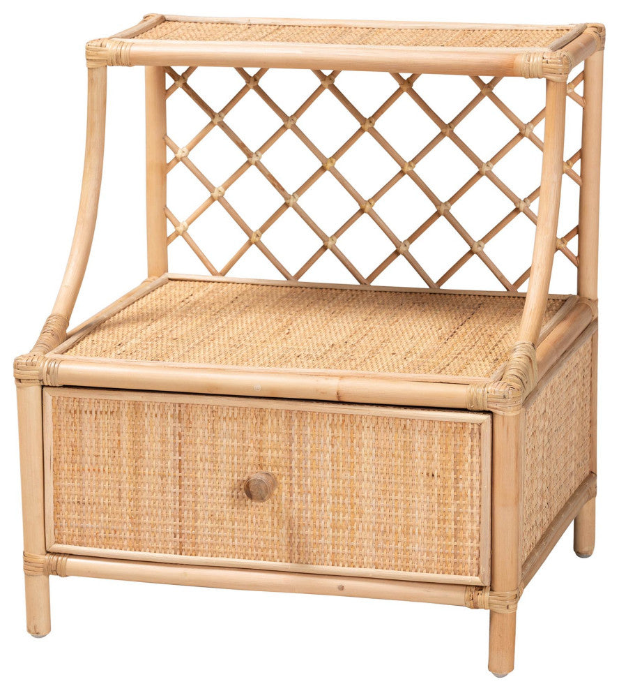 Evita Rattan 1-Drawer Nightstand