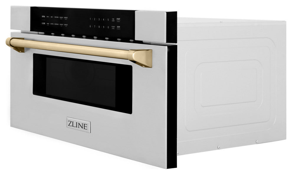 Autograph Edition Microwave Drawer, Stainless Steel and Gold, MWDZ-30-G