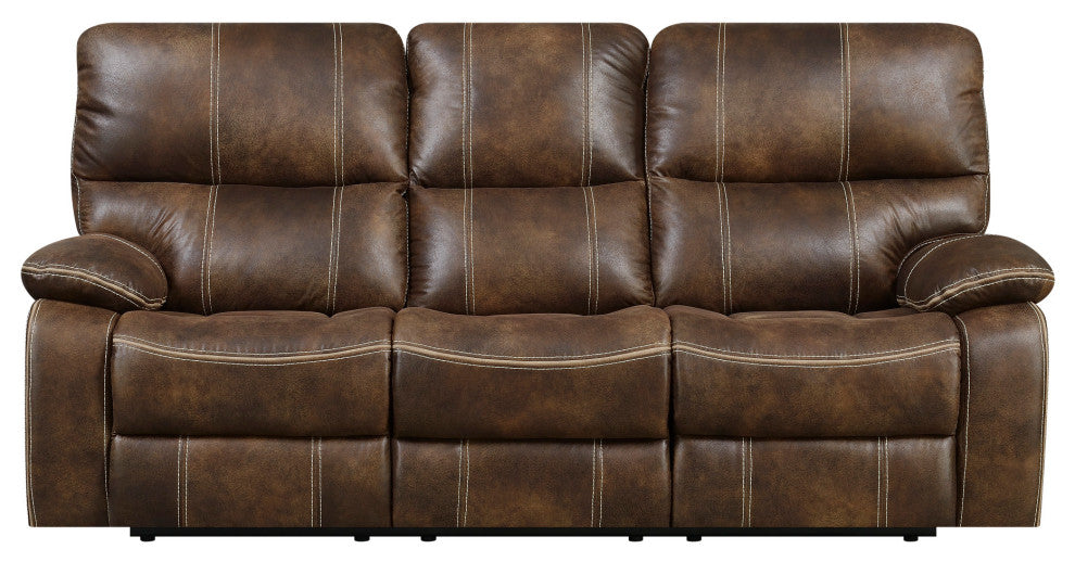 Kimberly Reclining Sofa, Chocolate Brown