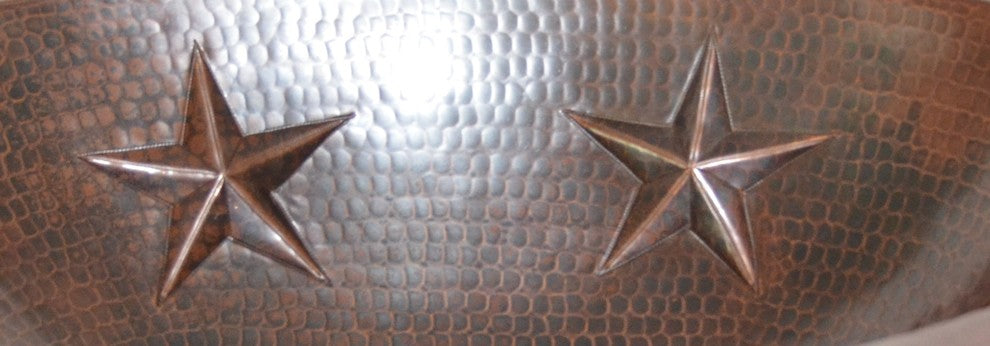 19" Oval Star Undermount Handmade Copper Sink