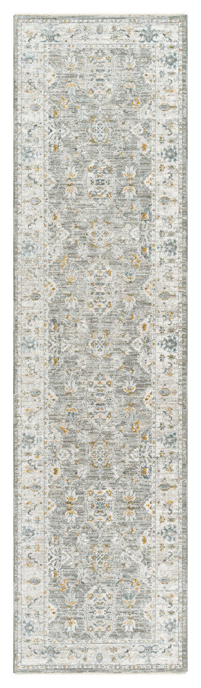 Surya Dresden DRE-2324 Machine Woven Area Rug, Gray, 2'7" x 10'