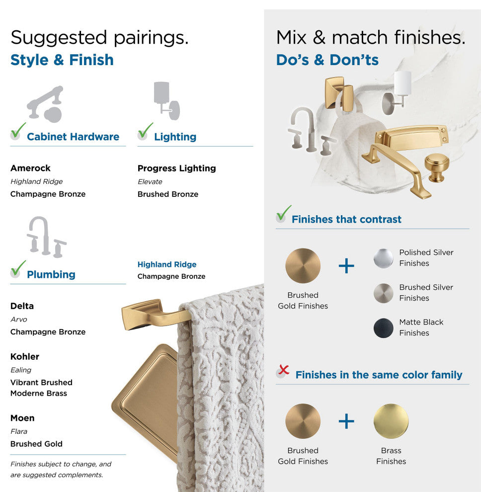 Highland Ridge Transitional Single Robe Hook, Champagne Bronze