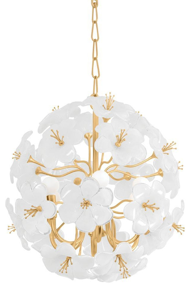 Hygea 20" Wide 6-Light Gold Leaf Chandelier