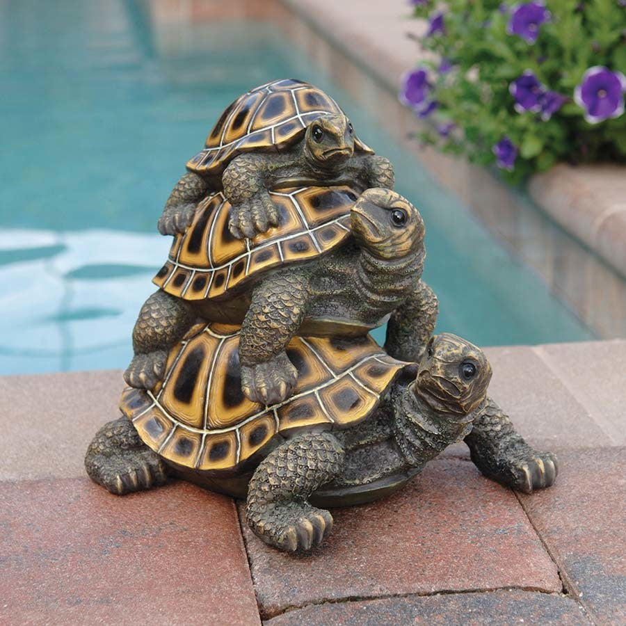 Threes a Crowd Turtle Statue