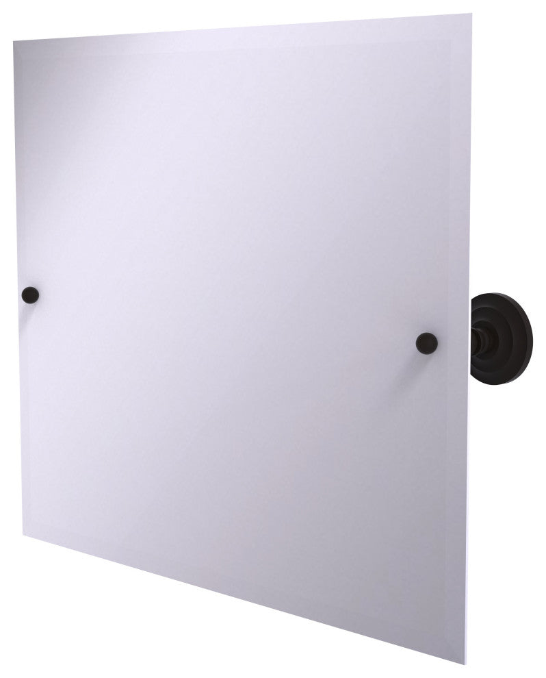 Prestige Que New Frameless Landscape Beveled Edge Tilt Mirror, Oil Rubbed Bronze
