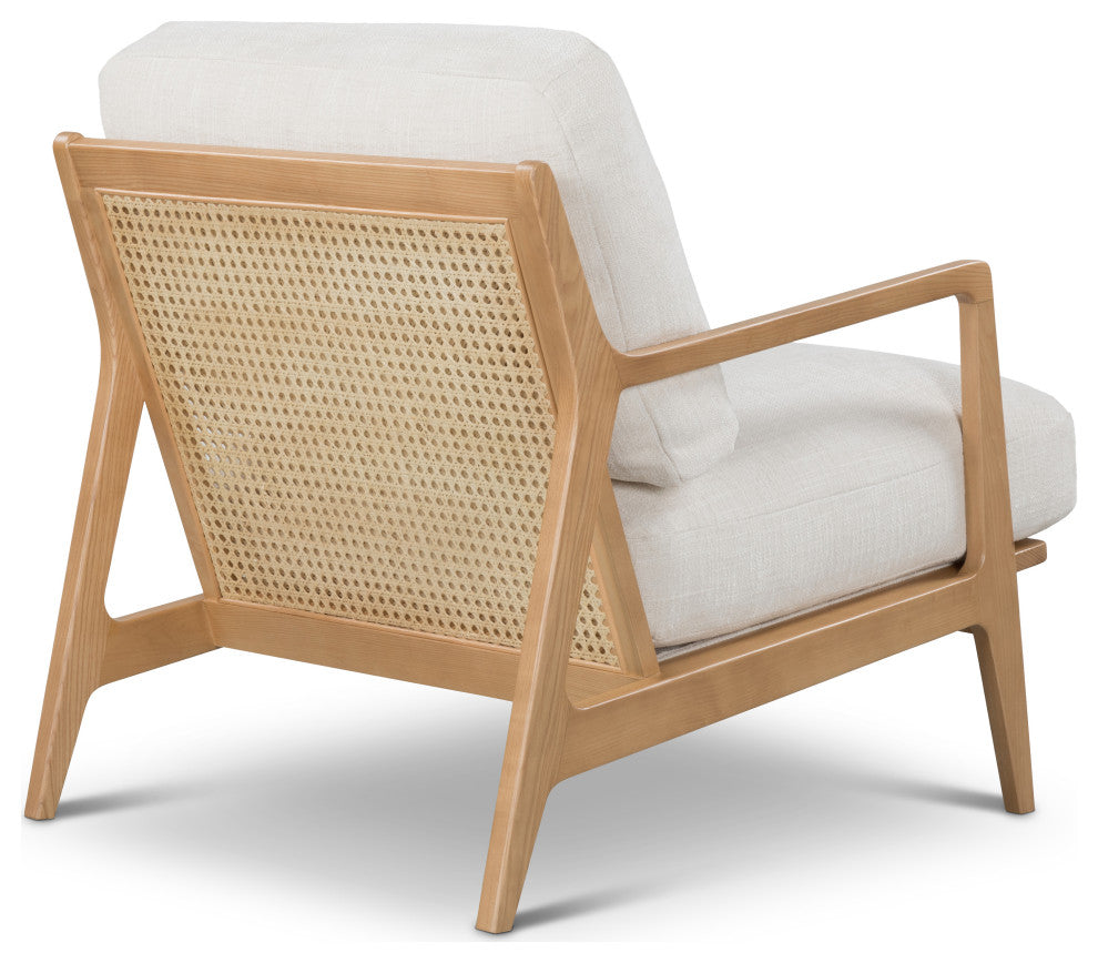 Metro Carmelo Upholstered Accent Chair, Oak/Cream Upholstery