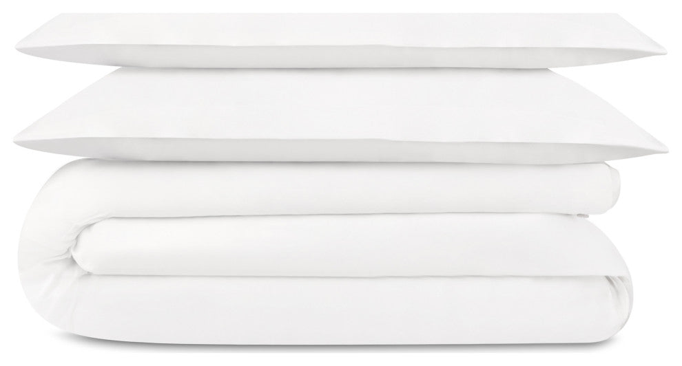 Delara 100% Eucalyptus Lyocell Tencel Duvet Cover Set, White, King, 108"x92"