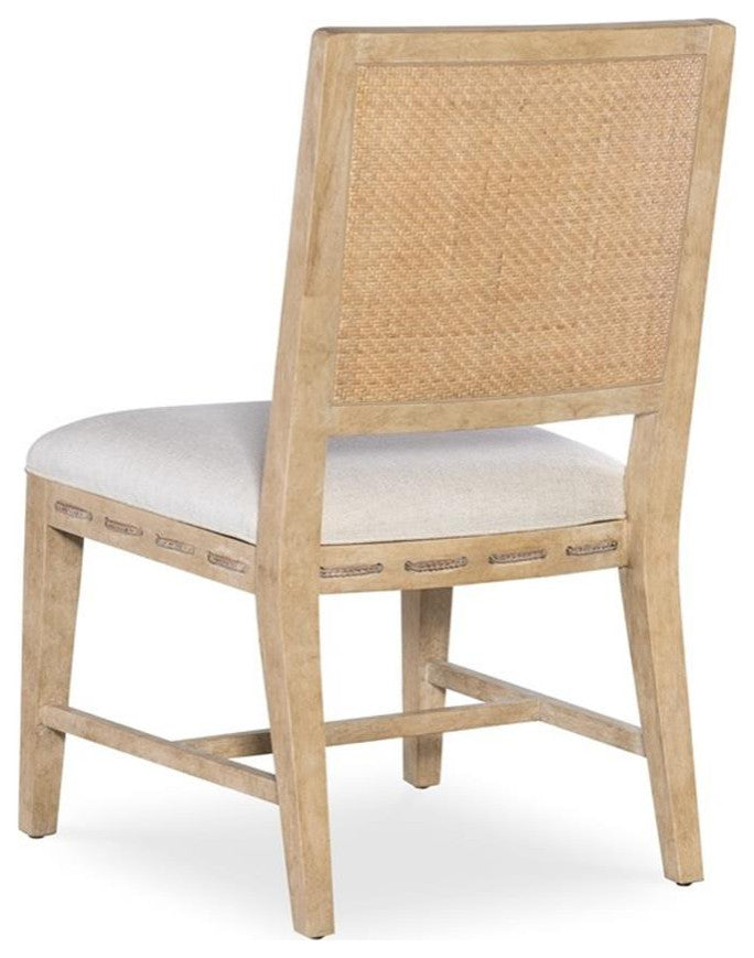 Retreat Cane Back Fabric Upholstered Side Chair in Beige by Hooker Furniture