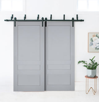 Barn Bypass Doors 84 x 84, Veregio 7411 Grey, 8' Rails