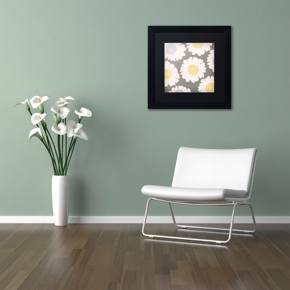 Color Bakery 'English Garden V' Matted Framed Art, Black Frame, Black Mat, 16x16