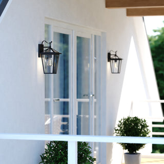 Derby 8-in W 1 Light Dusk to Dawn Matte Black Outdoor Wall Lantern Clear Glass