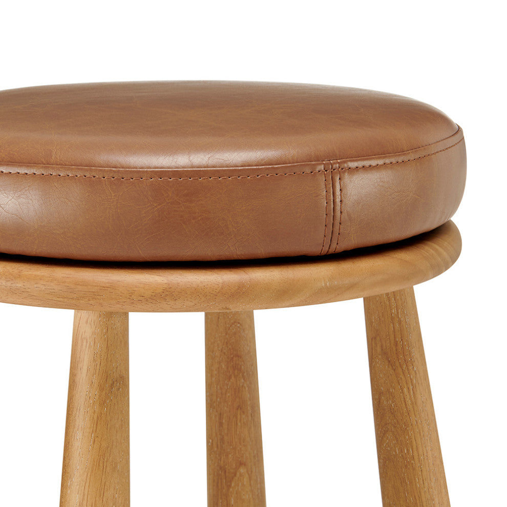 Deandre Backless Swivel Counter Stool, Borneo Chocolate, Pu