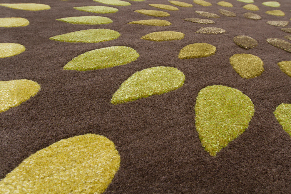 Oleander Contemporary Area Rug, Green, 5'x7'6"