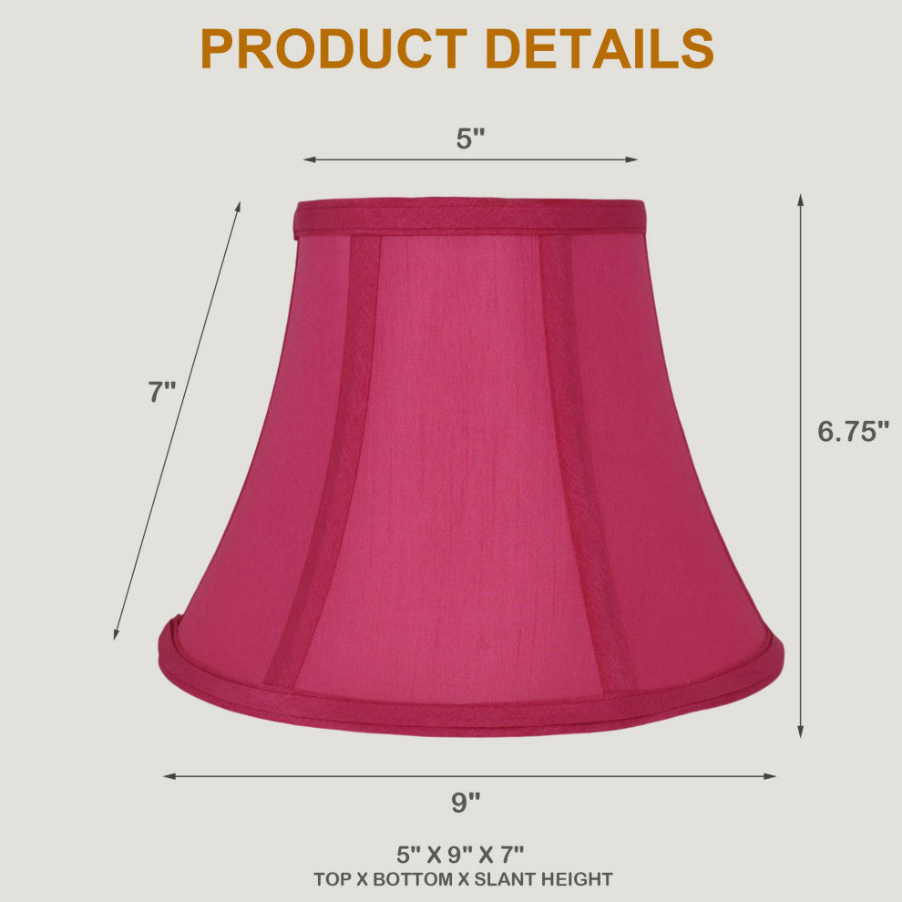 Bell Lamp Shade, 5x9x7", Fuchsia, Single