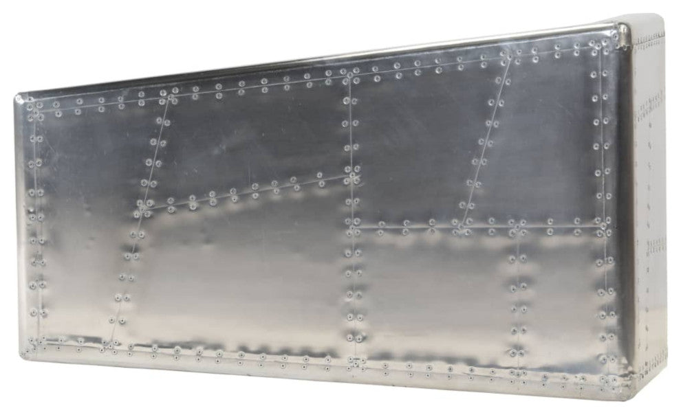 vidaXL Coffee Table, Vintage Table, Polished Aluminum, 37.4''''x21.7''''x13.8''''