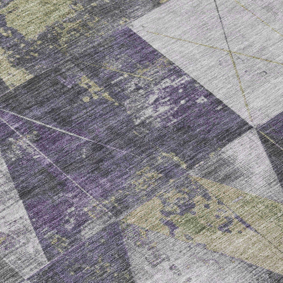 Machine Washable Indoor/Outdoor Chantille ACN1888 Purple 10' x 14' Rug